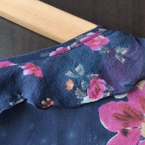 Mango Dainty Floral 💯 Silk Fit And Flare Dress Us 8 Eu Large Knee Length - Picture 2 of 9